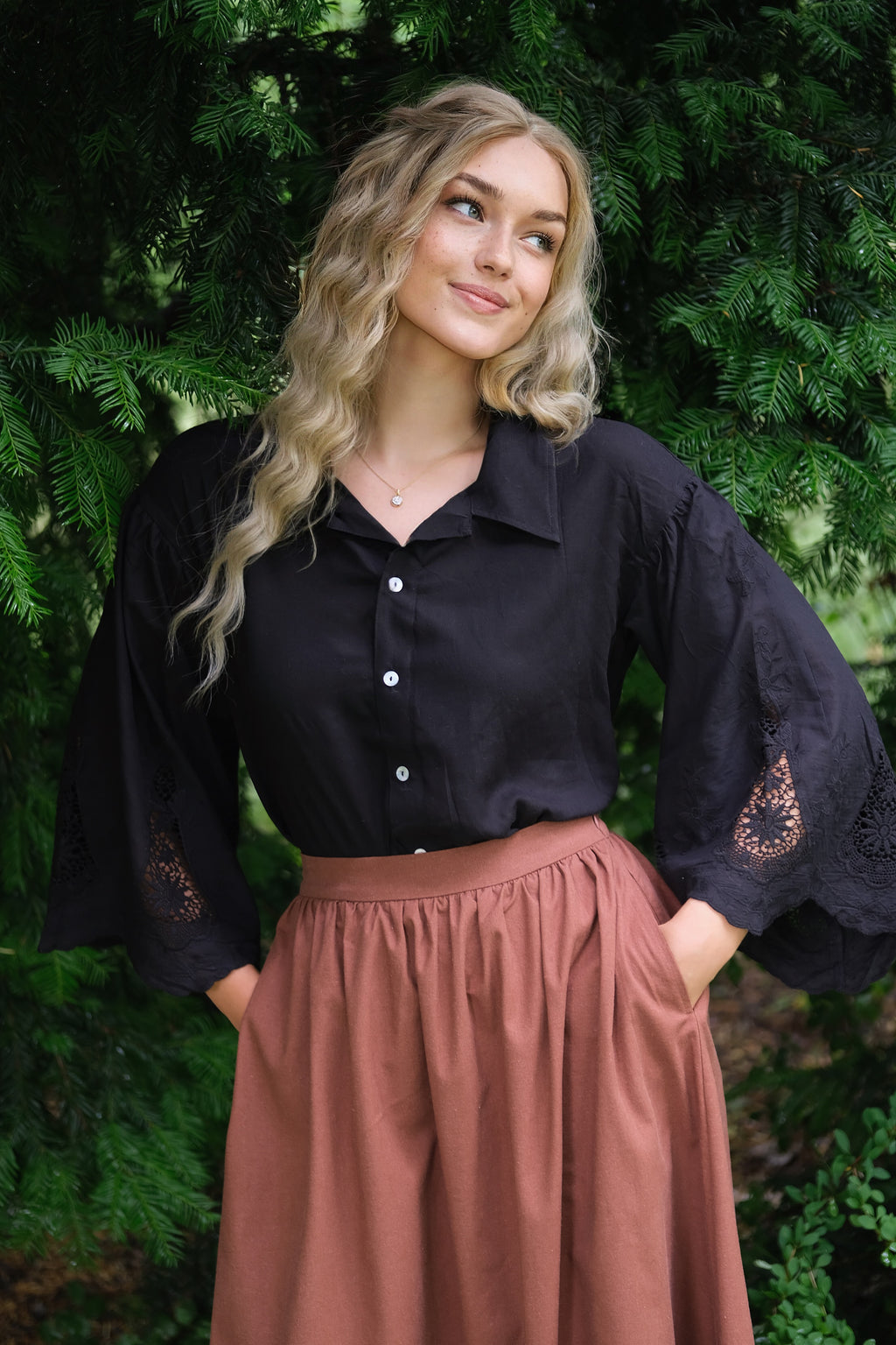 Cream pearl blouse