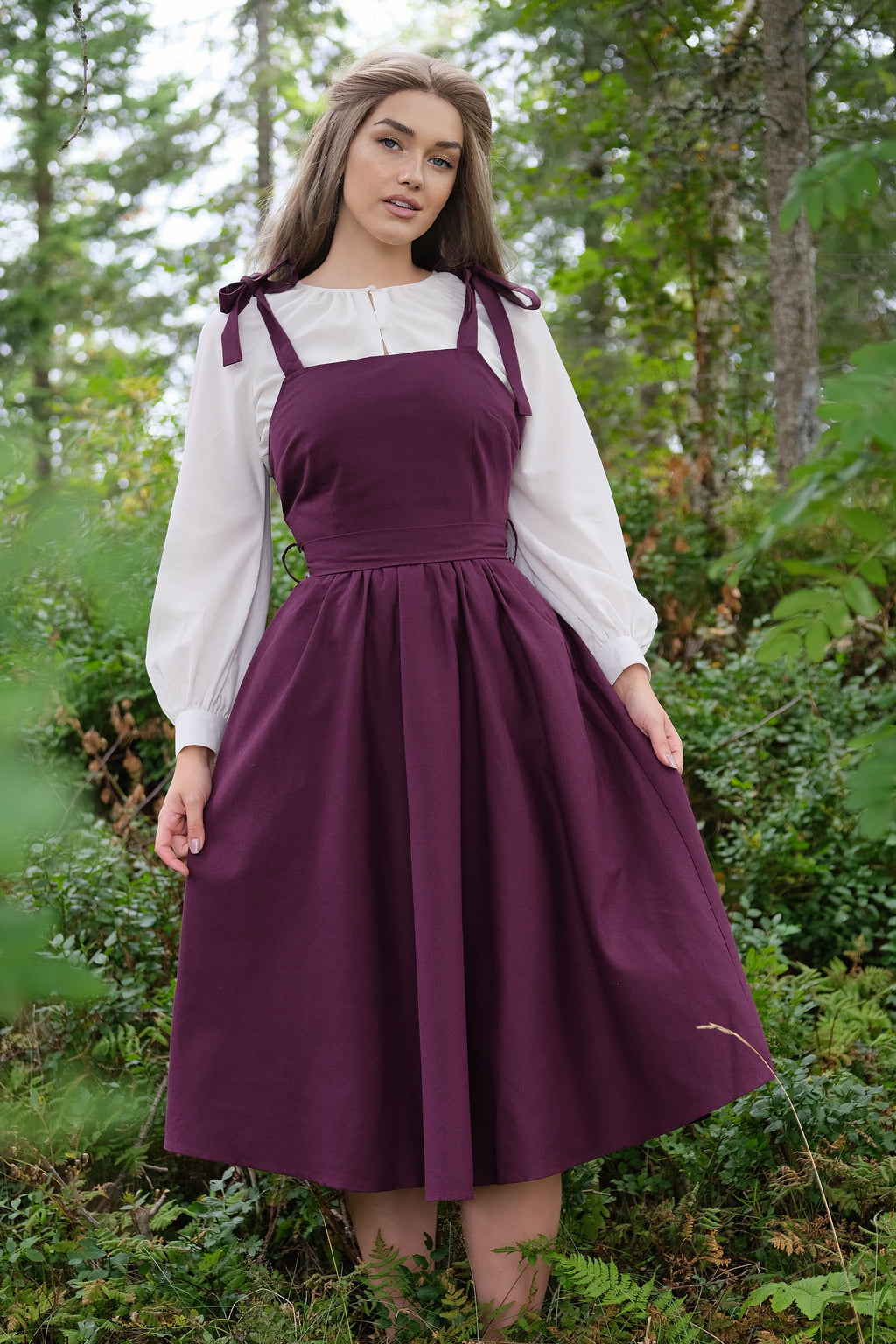Frøya Midi Dress - Wine – CottagecoreWear