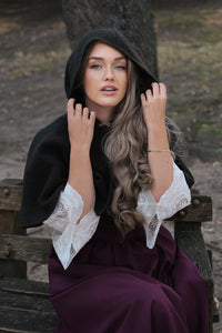 Woodland Wool Capelet - Pine