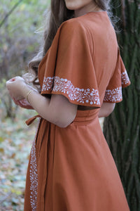 Fable wrap Dress - Cinnamon