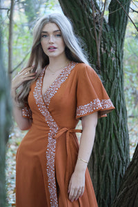 Fable wrap Dress - Cinnamon