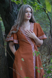 Fable wrap Dress - Cinnamon